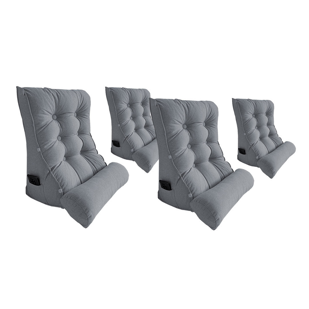 Soga 4 X 60cm Silver Triangular Wedge Lumbar Pillow Headboard Backrest Sofa Bed Cushion Home Decor