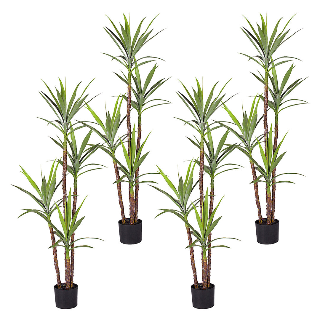 Soga 4 X 180cm Artificial Natural Green Dracaena Yucca Tree Fake Tropical Indoor Plant Home Office Decor