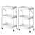 Soga 2 X 3 Tier Steel White Foldable Kitchen Cart Multi Functional Shelves Portable Storage Organizer With Wheels
