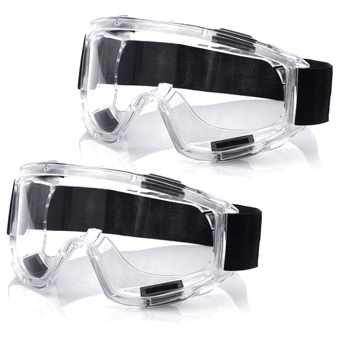 2 X Clear Protective Eye Glasses Safety Windproof Lab Goggles Eyewear