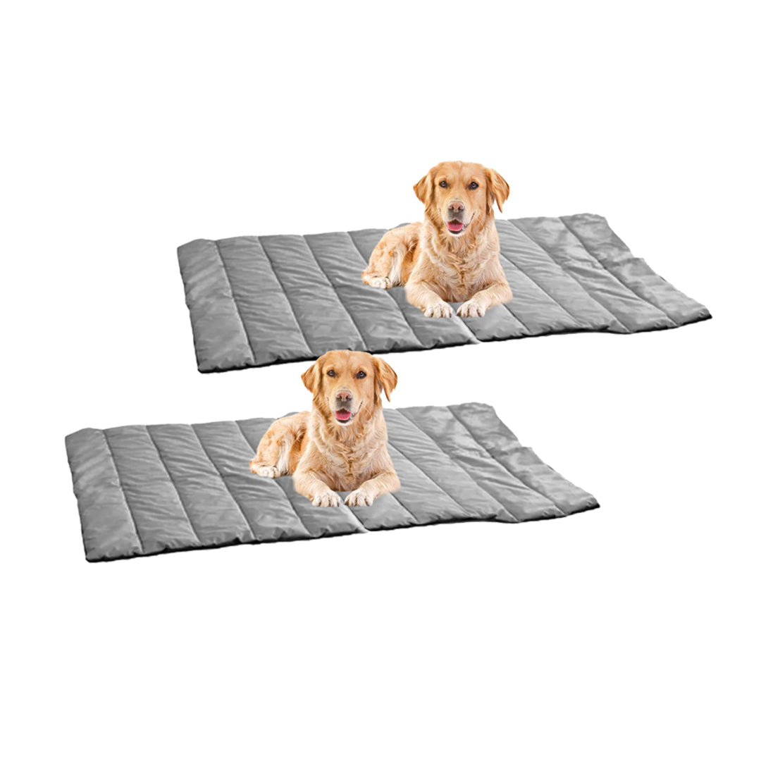 Soga 2 X Grey Camping Pet Mat Waterproof Foldable Sleeping Mattress With Storage Bag Travel Outdoor Essentials