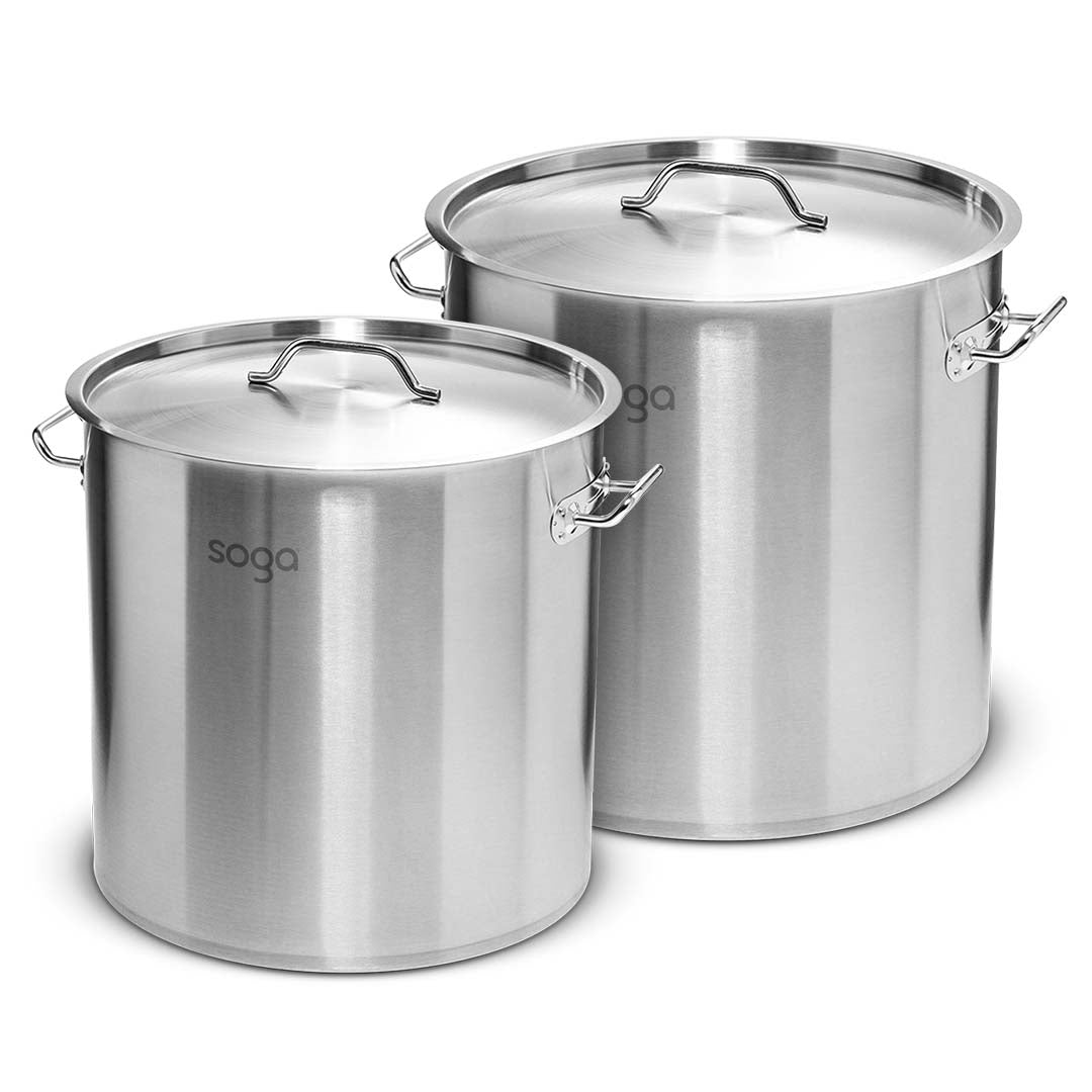 Soga Stock Pot 21 L 50 L Top Grade Thick Stainless Steel Stockpot 18/10
