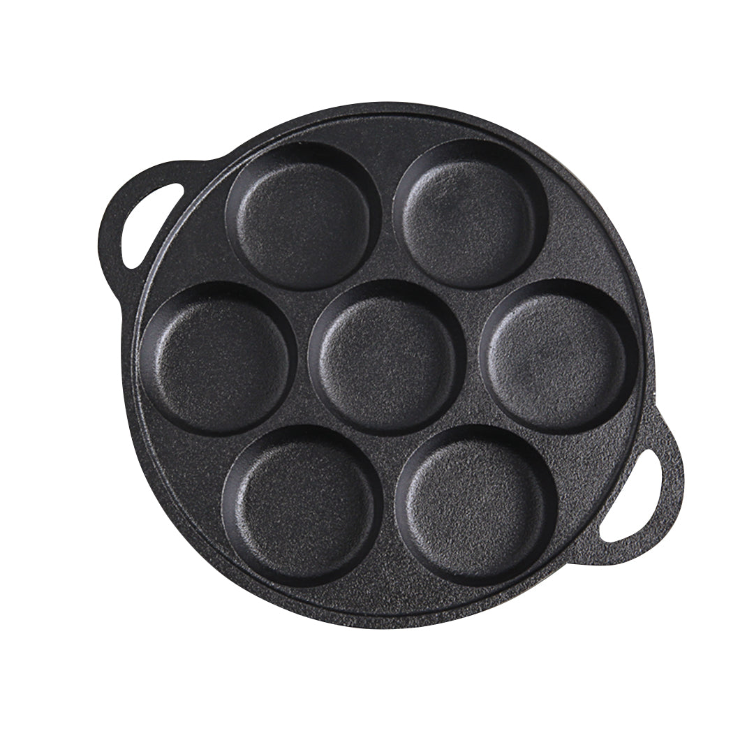 Soga 31.5cm Cast Iron Takoyaki Fry Pan Octopus Balls Maker 7 Hole Cavities Grill Mold