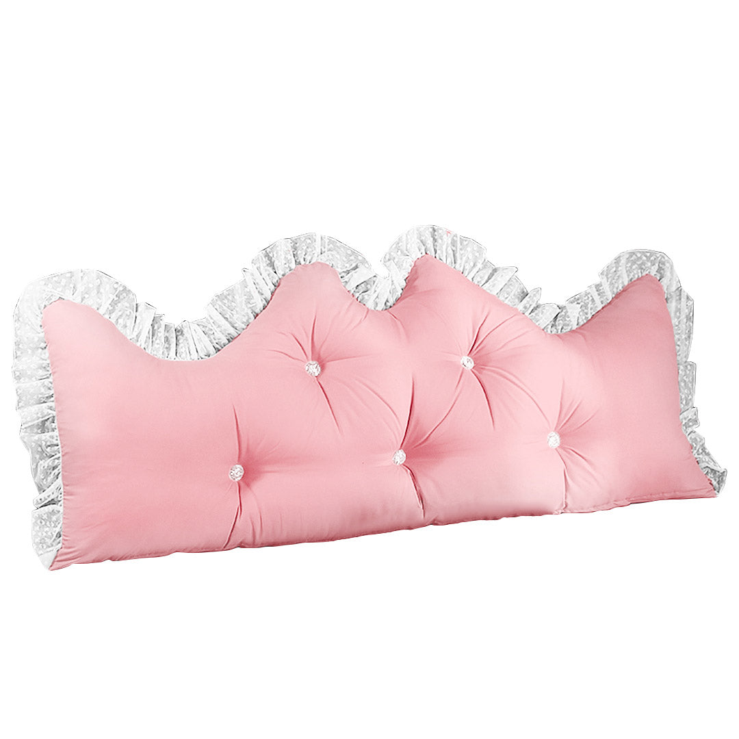 Soga 120cm Pink Princess Bed Pillow Headboard Backrest Bedside Tatami Sofa Cushion With Ruffle Lace Home Decor