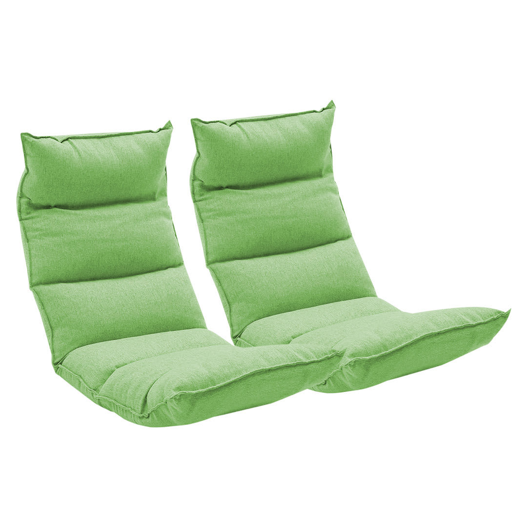 Soga 2 X Foldable Tatami Floor Sofa Bed Meditation Lounge Chair Recliner Lazy Couch Green