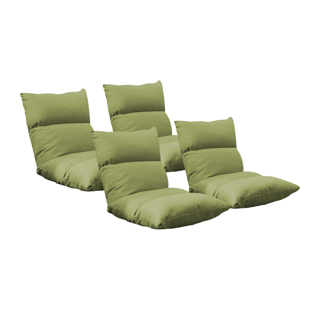 Soga 4 X Lounge Floor Recliner Adjustable Lazy Sofa Bed Folding Game Chair Yellow Green