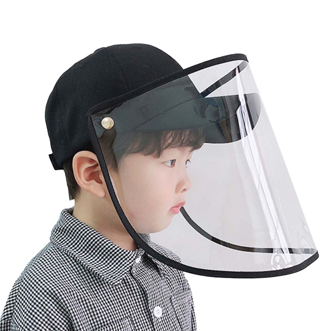 Outdoor Protection Hat Anti Fog Pollution Dust Protective Cap Full Face Hd Shield Cover Kids Black