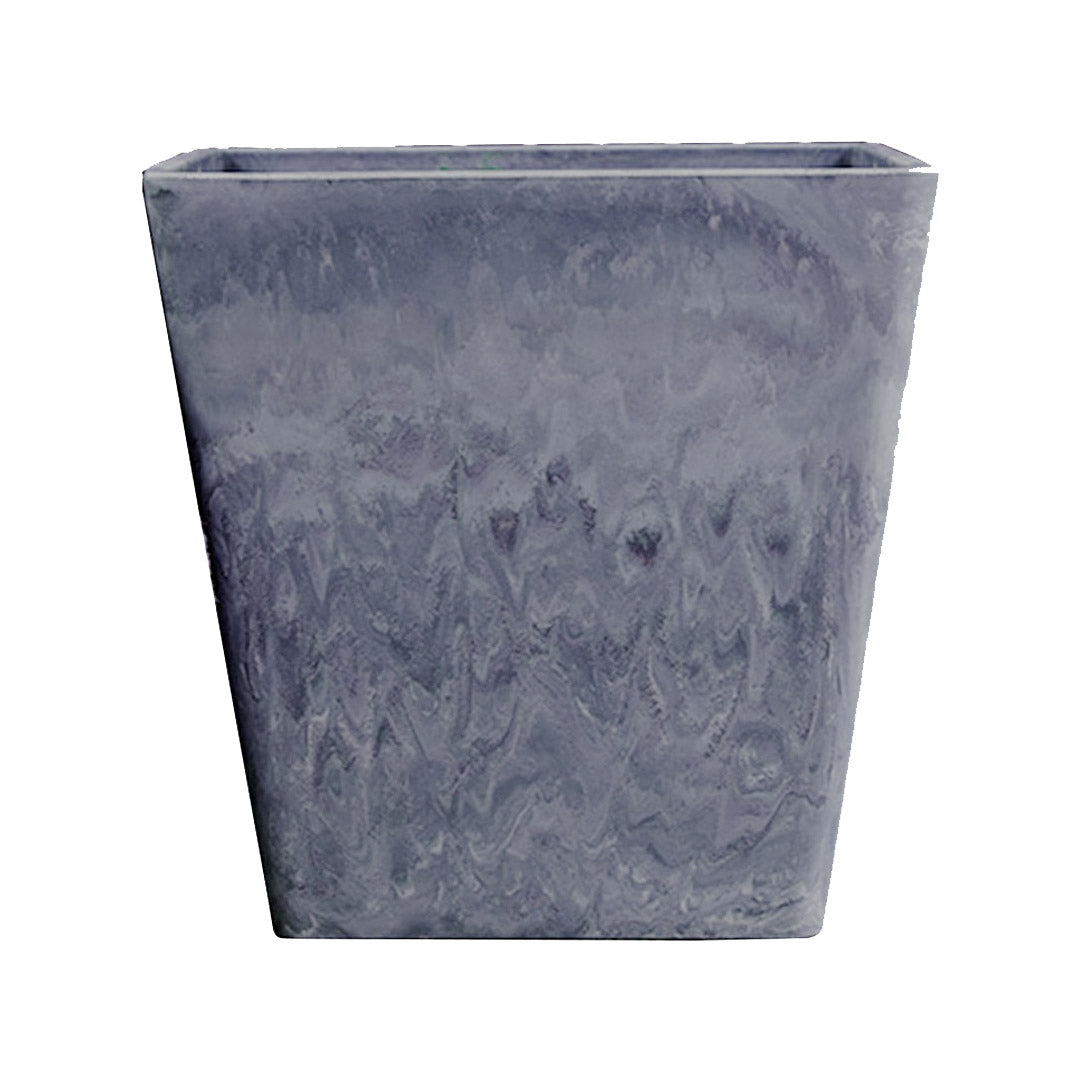 Soga 27cm Weathered Grey Square Resin Plant Flower Pot In Cement Pattern Planter Cachepot For Indoor Home Office