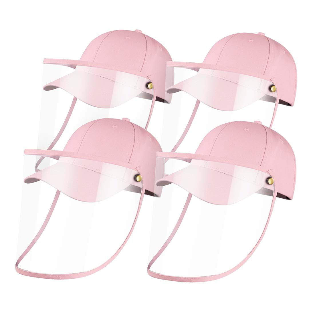 4 X Outdoor Protection Hat Anti Fog Pollution Dust Protective Cap Full Face Hd Shield Cover Kids Pink