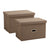 2X Coffee Large Foldable Canvas Storage Box Cube Clothes Basket Organiser Home Decorative Box