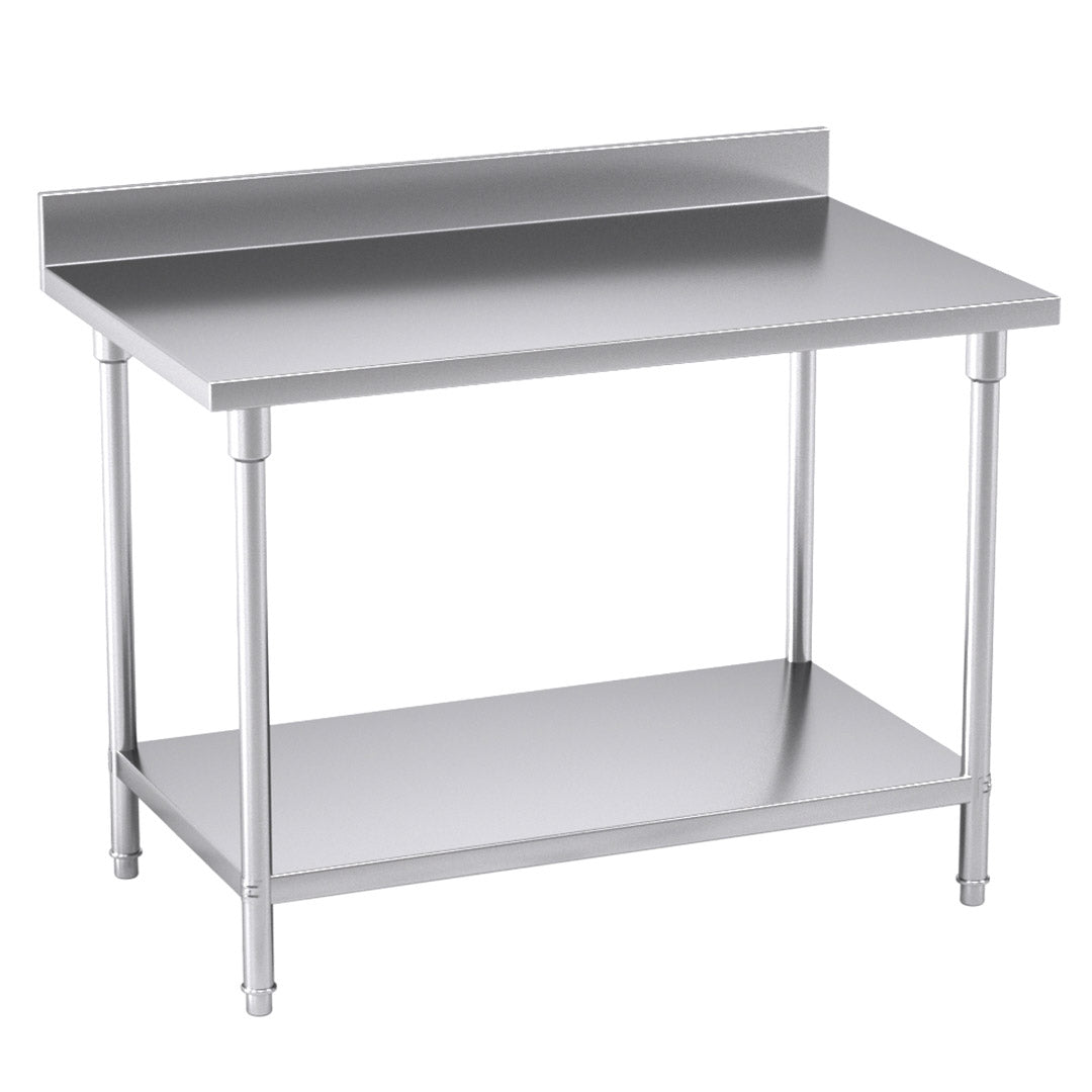 Soga Commercial Catering Kitchen Stainless Steel Prep Work Bench Table With Back Splash 120*70*85cm