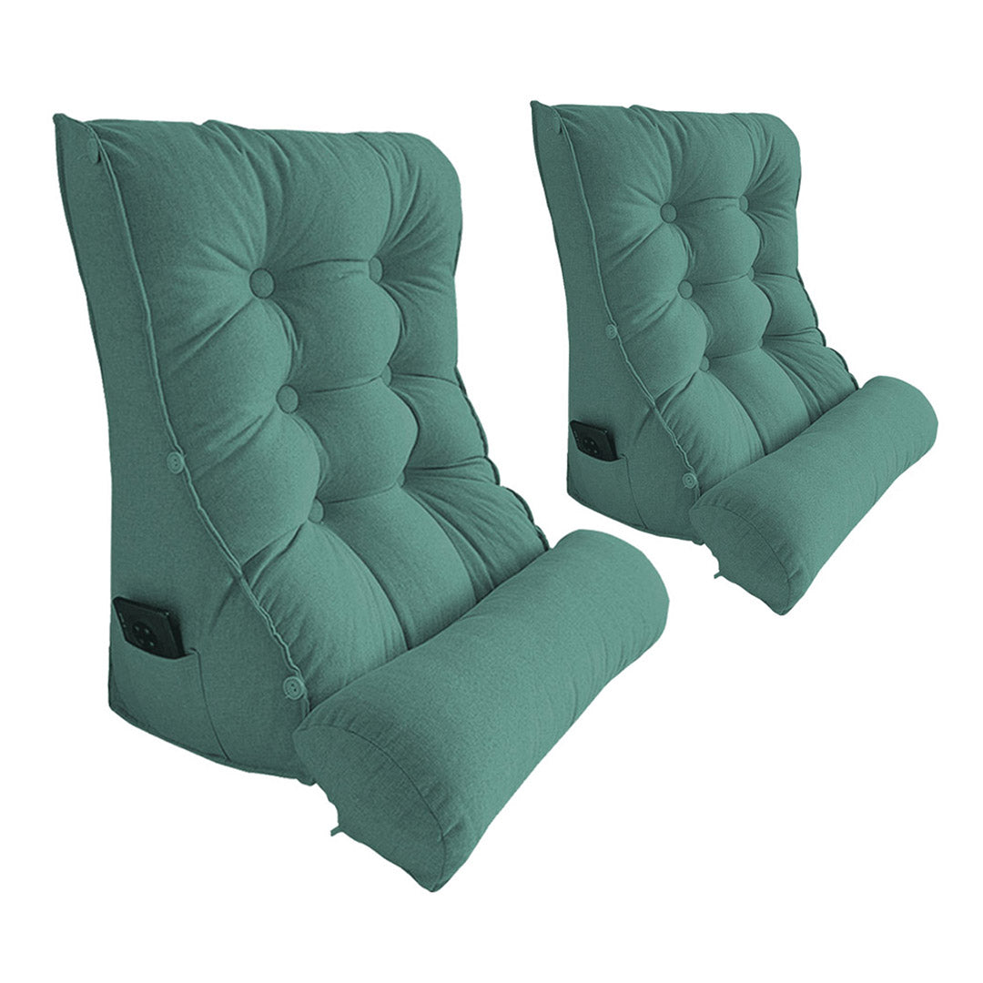 Soga 2 X 45cm Green Triangular Wedge Lumbar Pillow Headboard Backrest Sofa Bed Cushion Home Decor