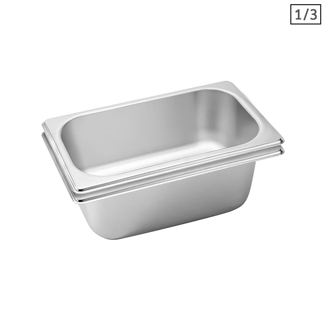 Soga 2 X Gastronorm Gn Pan Full Size 1/3 Gn Pan 10cm Deep Stainless Steel Tray