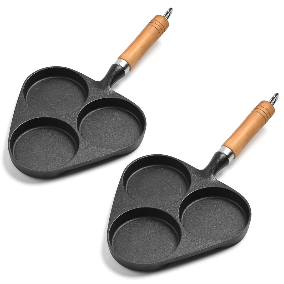 Soga 2 X 3 Mold Cast Iron Breakfast Fried Egg Pancake Omelette Fry Pan