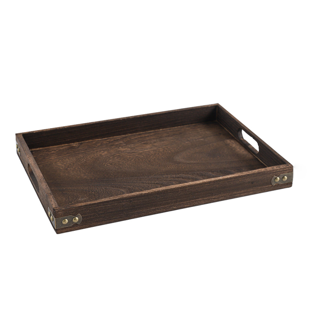 Soga Large Walnut Rectangle Wooden Tray Breakfast Dinner Serving Board Tea Set Holder Kitchen Home Decor