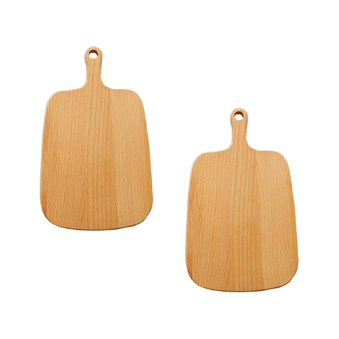 Soga 2 X 33cm Brown Rectangle Wooden Serving Tray Chopping Board Paddle With Handle Home Decor