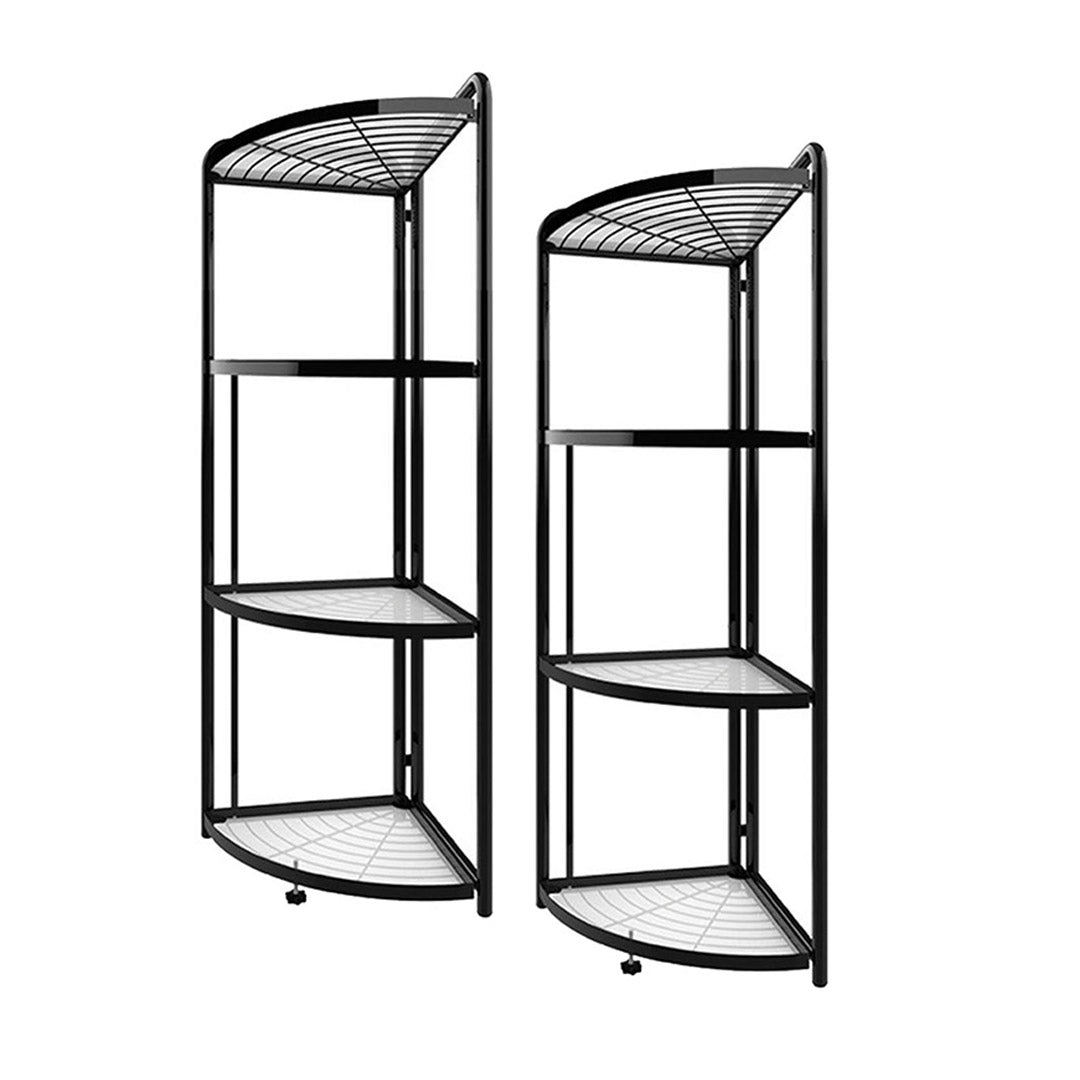 Soga 2 X 4 Tier Steel Triangular Corner Stand Multi Functional Shelves Portable Storage Organizer
