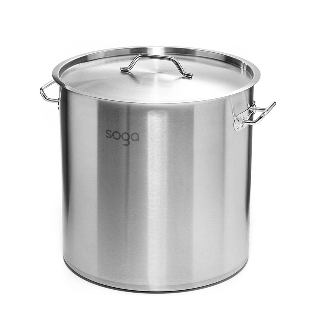 Soga Stock Pot 130 L Top Grade Thick Stainless Steel Stockpot 18/10