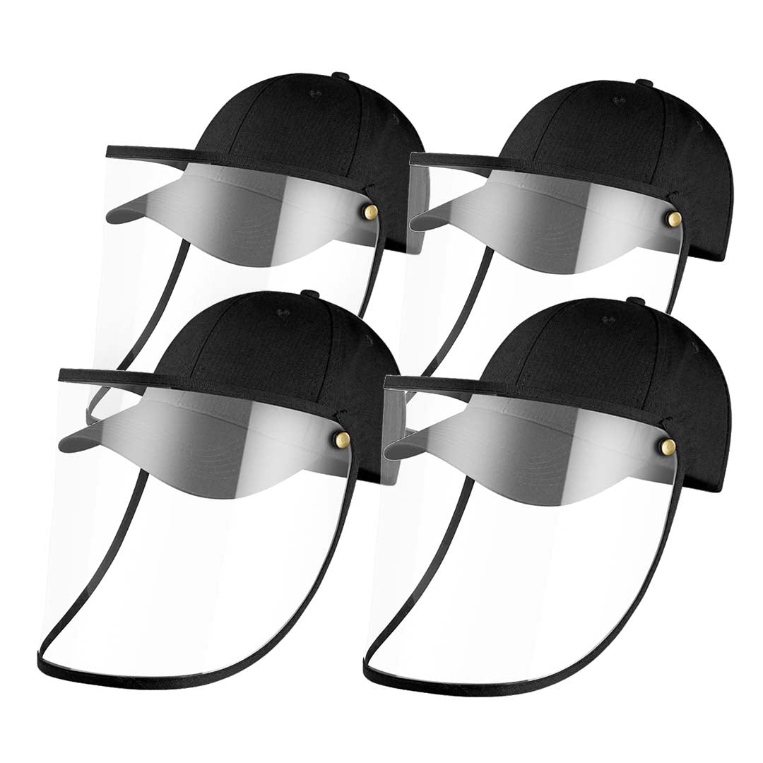 4 X Outdoor Protection Hat Anti Fog Pollution Dust Protective Cap Full Face Hd Shield Cover Kids Black