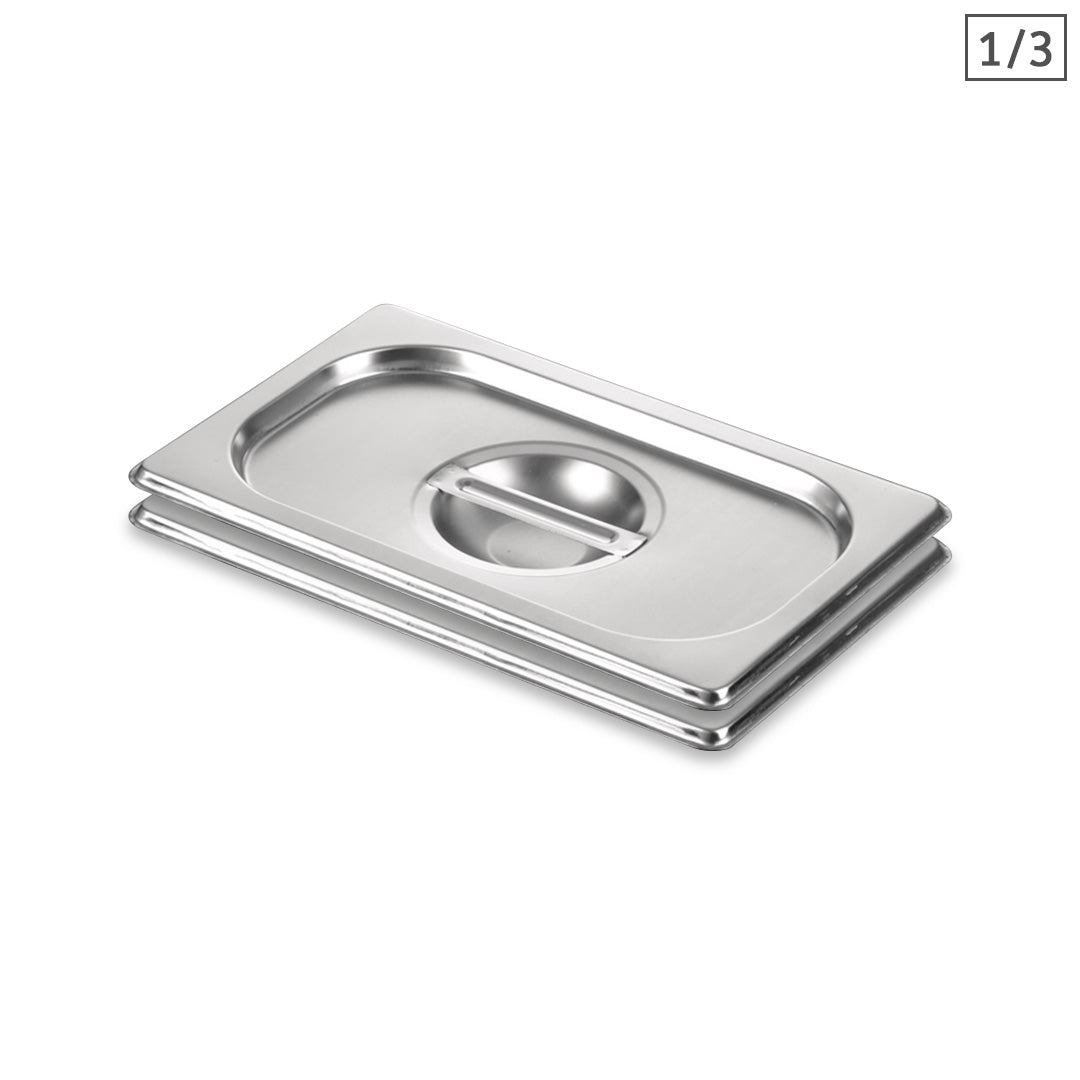 Soga 2 X Gastronorm Gn Pan Lid Full Size 1/3 Stainless Steel Tray Top Cover