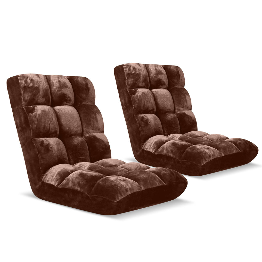 Soga 2 X Floor Recliner Folding Lounge Sofa Futon Couch Folding Chair Cushion Coffee