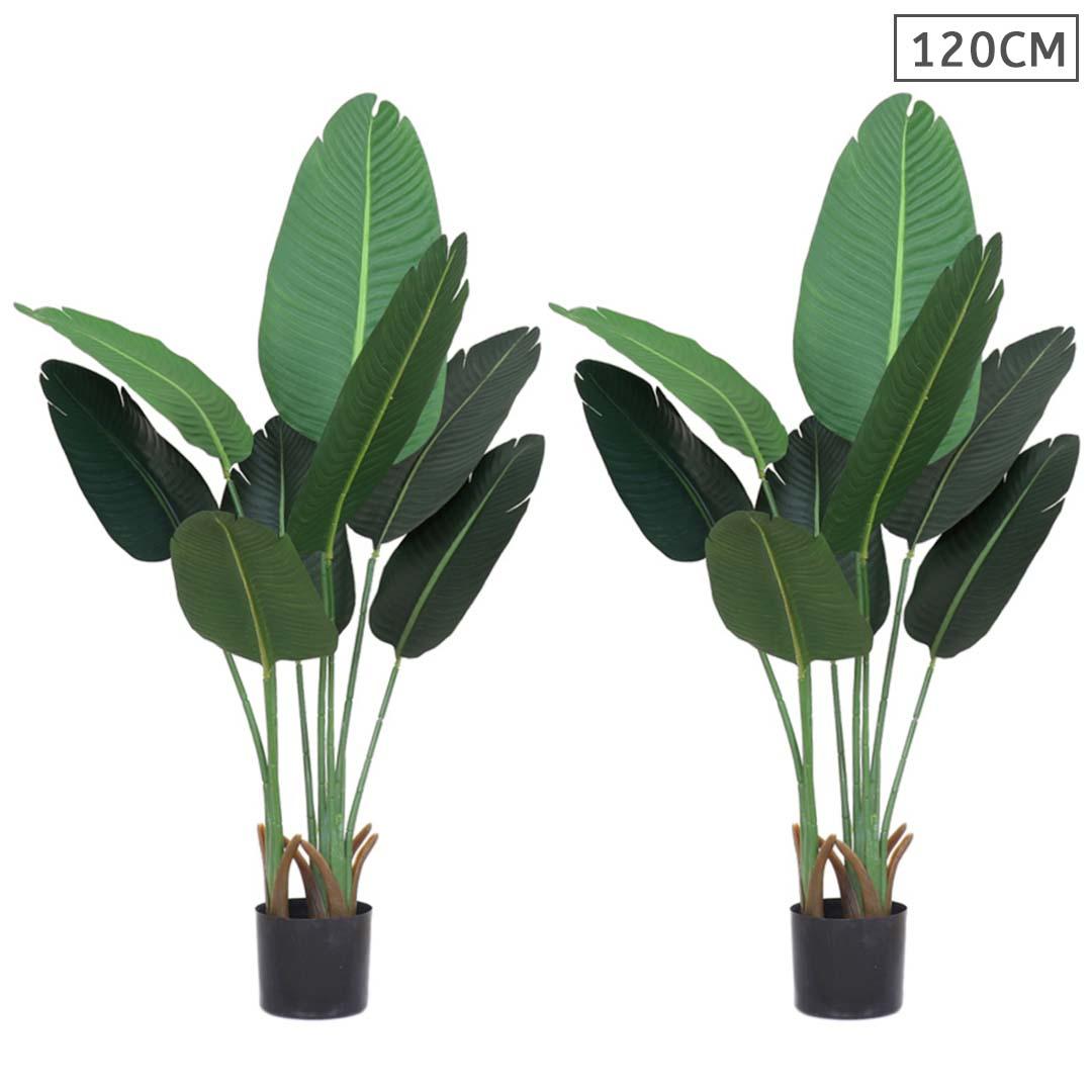 Soga 2 X 120cm Artificial Green Indoor Traveler Banana Fake Decoration Tree Flower Pot Plant