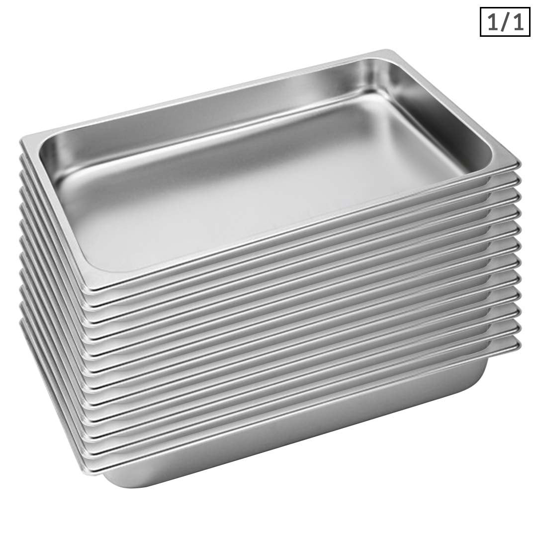 Soga 12 X Gastronorm Gn Pan Full Size 1/1 Gn Pan 6.5cm Deep Stainless Steel Tray