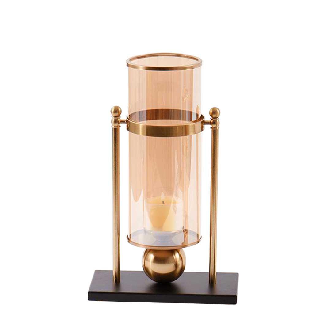 Soga 34cm Modern Transparent Glass Flower Vase With Candle