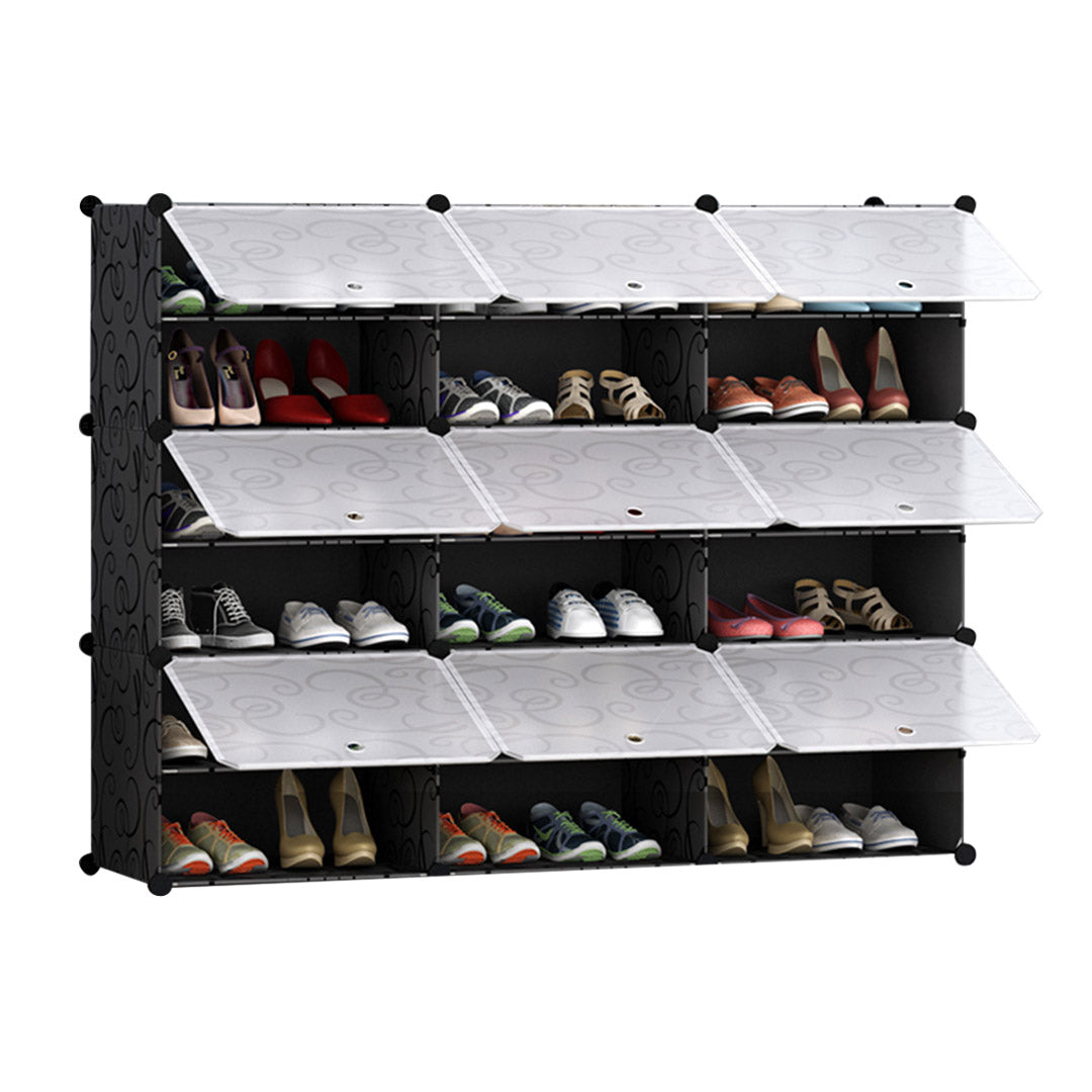 Soga 6 Tier 3 Column Shoe Rack Organizer Sneaker Footwear Storage Stackable Stand Cabinet Portable Wardrobe With Cover