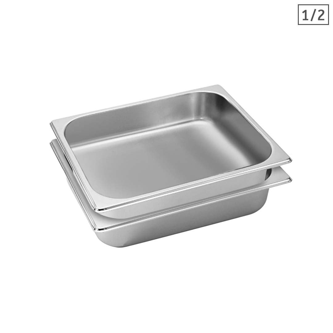 Soga 2 X Gastronorm Gn Pan Full Size 1/2 Gn Pan 6.5cm Deep Stainless Steel Tray