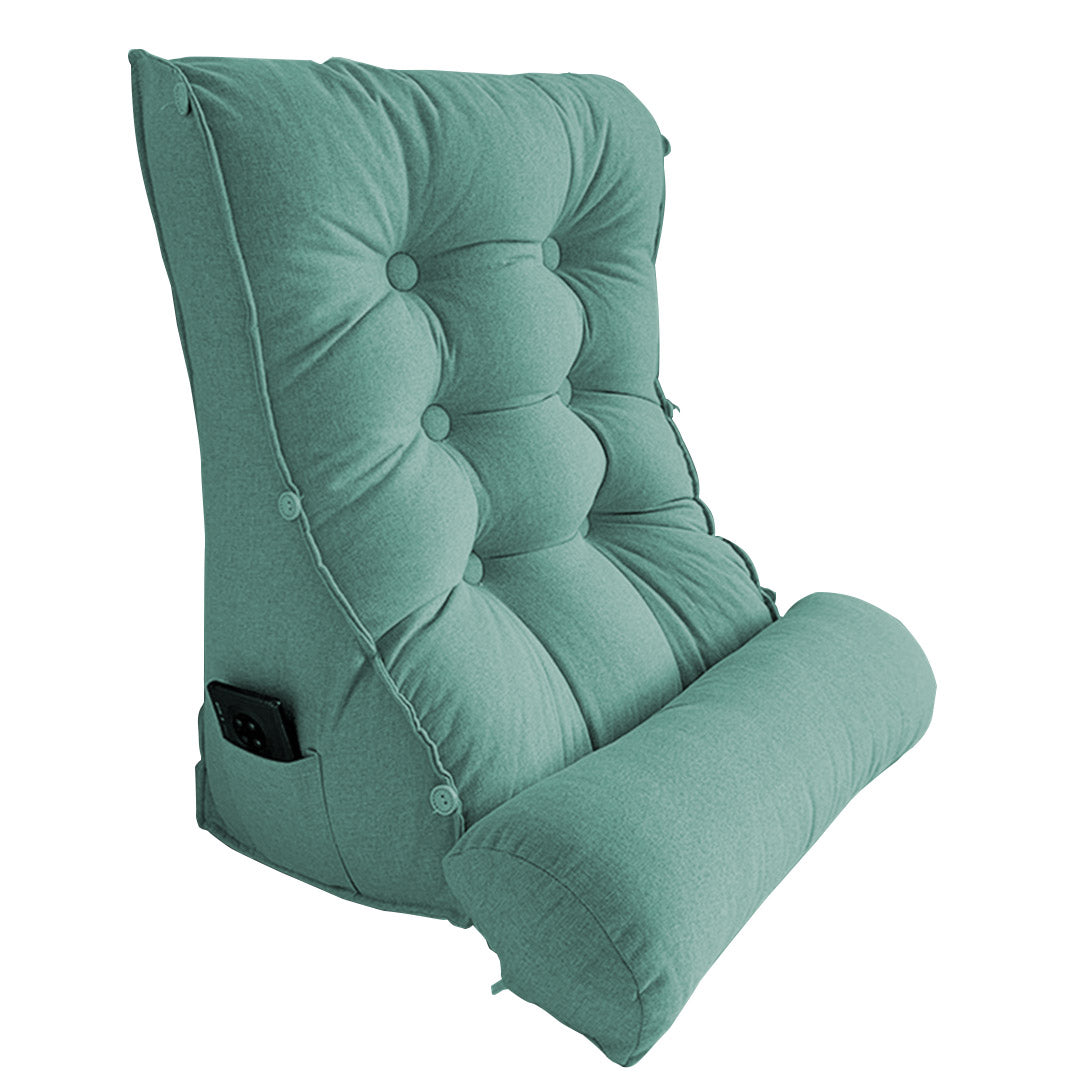 Soga 60cm Green Triangular Wedge Lumbar Pillow Headboard Backrest Sofa Bed Cushion Home Decor