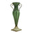 Soga Green Colored European Glass Flower Vase Solid Base With Two Gold Metal Handle