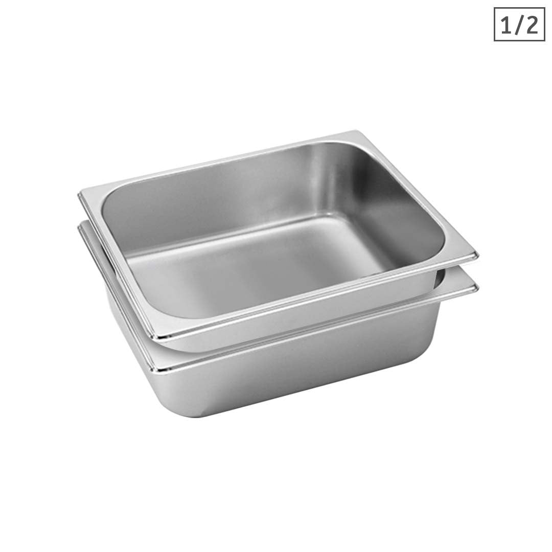 Soga 2 X Gastronorm Gn Pan Full Size 1/2 Gn Pan 10cm Deep Stainless Steel Tray