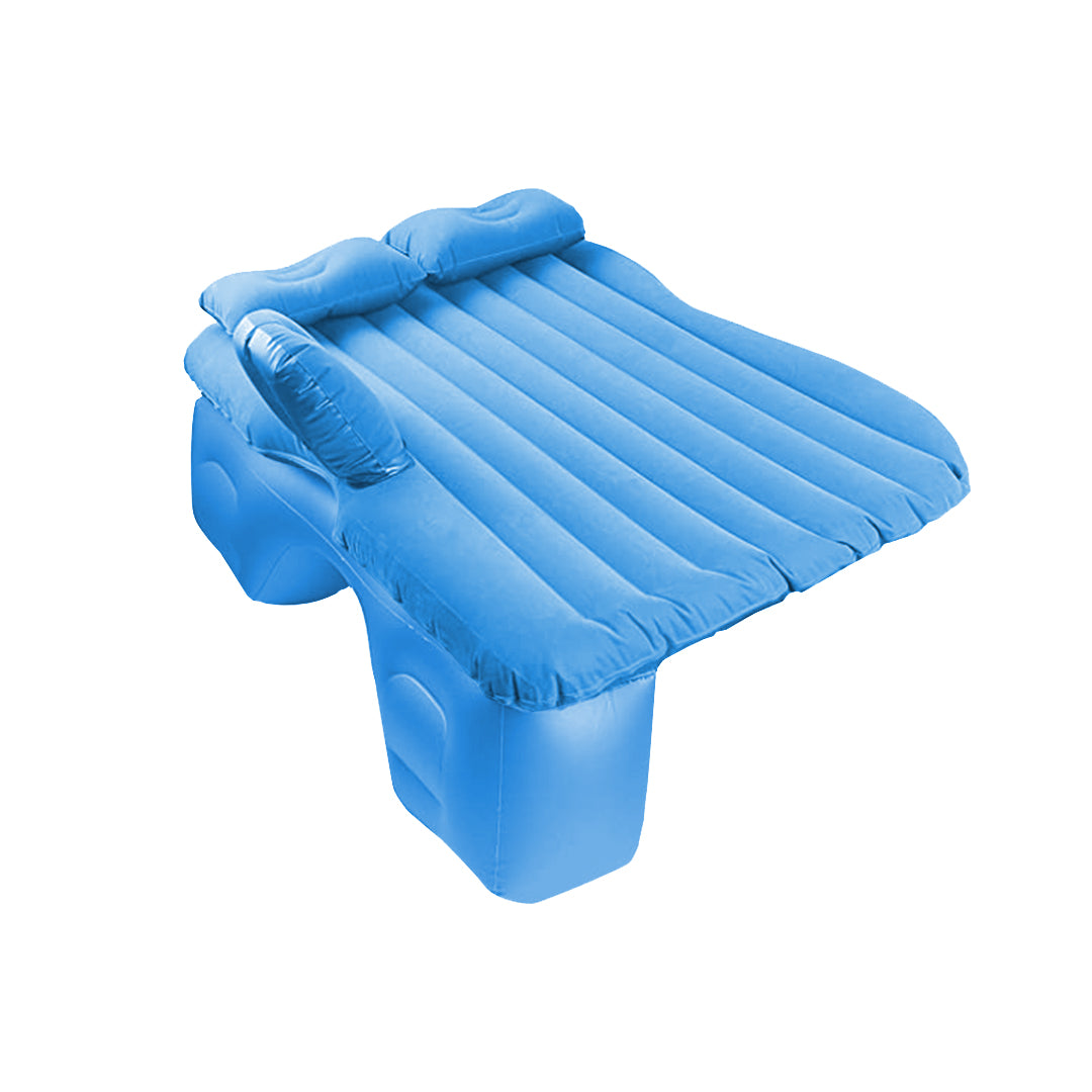Blue Stripe Inflatable Car Mattress Portable Camping Rest Air Bed Travel Compact Sleeping Kit Essentials