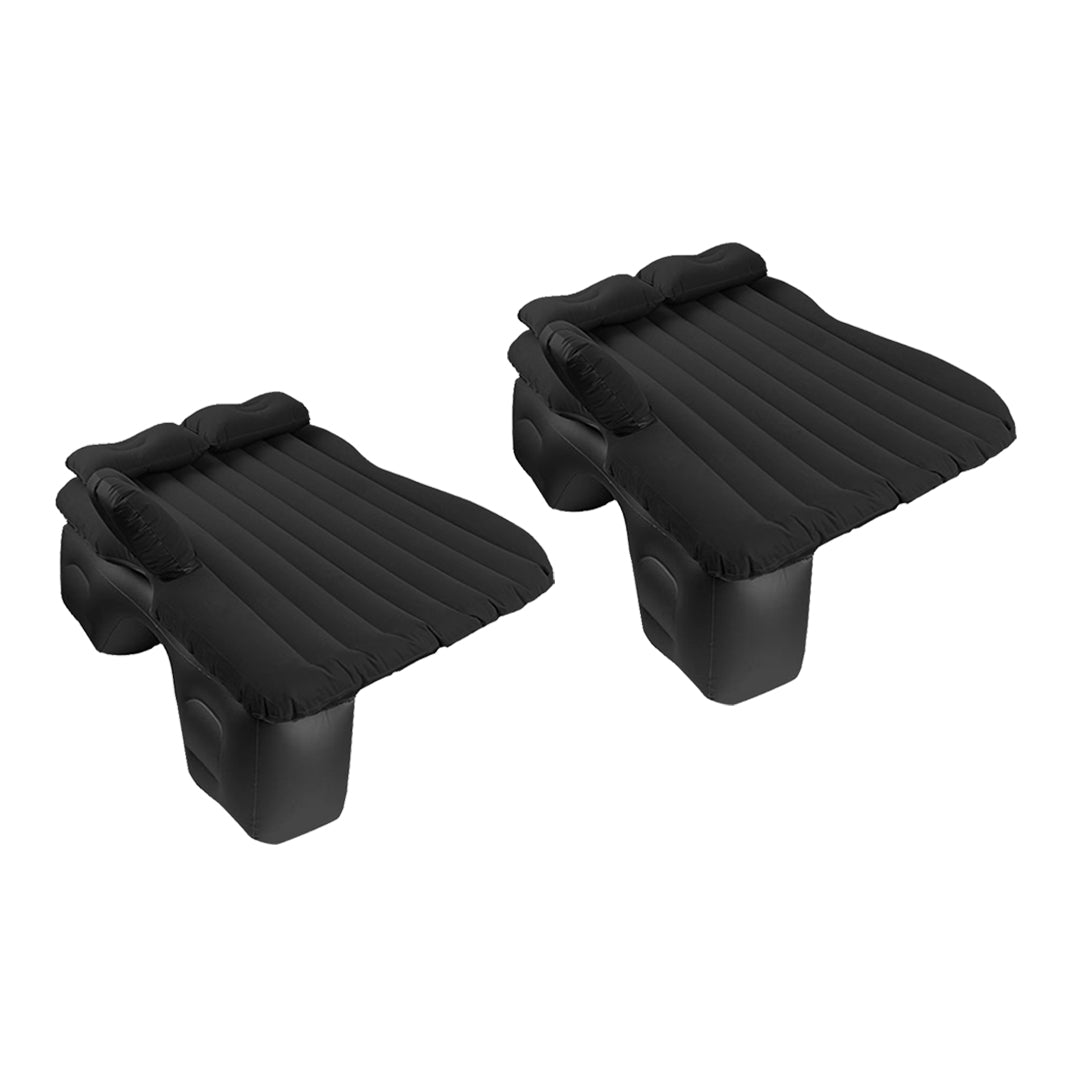 2X Black Stripe Inflatable Car Mattress Portable Camping Rest Air Bed Travel Compact Sleeping Kit Essentials
