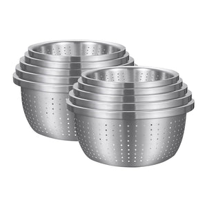 Soga 2 X Stainless Steel Nesting Basin Colander Perforated Kitchen Sink Washing Bowl Metal Basket Strainer Set Of 5