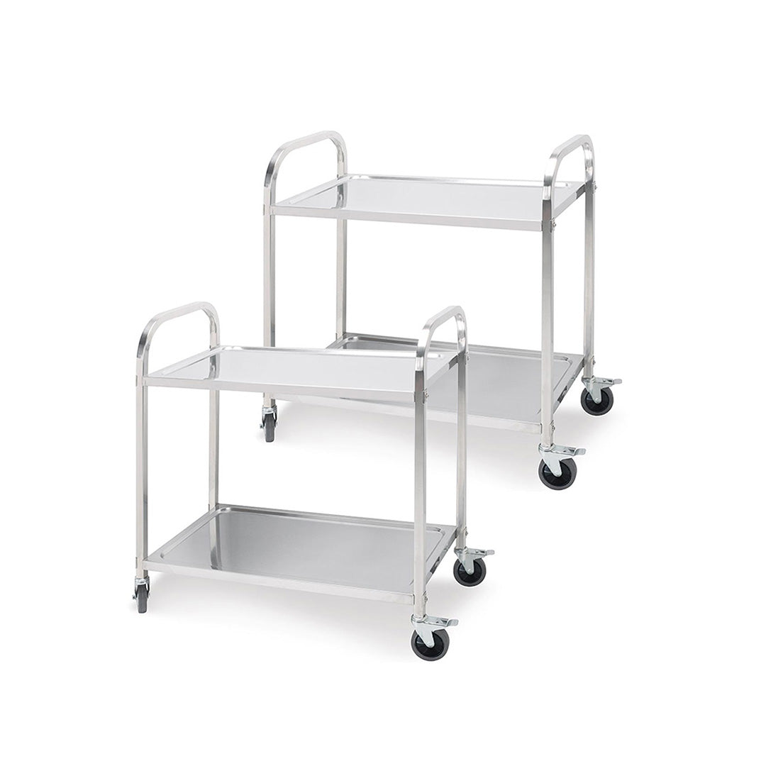 Soga 2 X 2 Tier 85x45x90cm Stainless Steel Kitchen Dining Food Cart Trolley Utility Medium