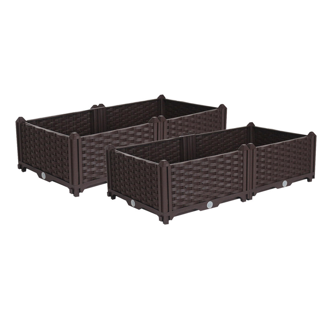 Soga 2 X 80cm Raised Planter Box Vegetable Herb Flower Outdoor Plastic Plants Garden Bed