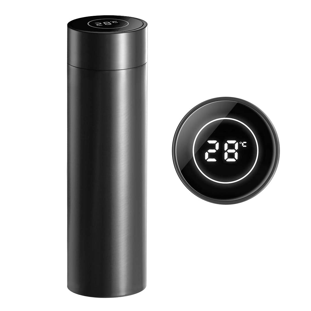 Soga 500 Ml Stainless Steel Smart Lcd Thermometer Display Bottle Vacuum Flask Thermos Black