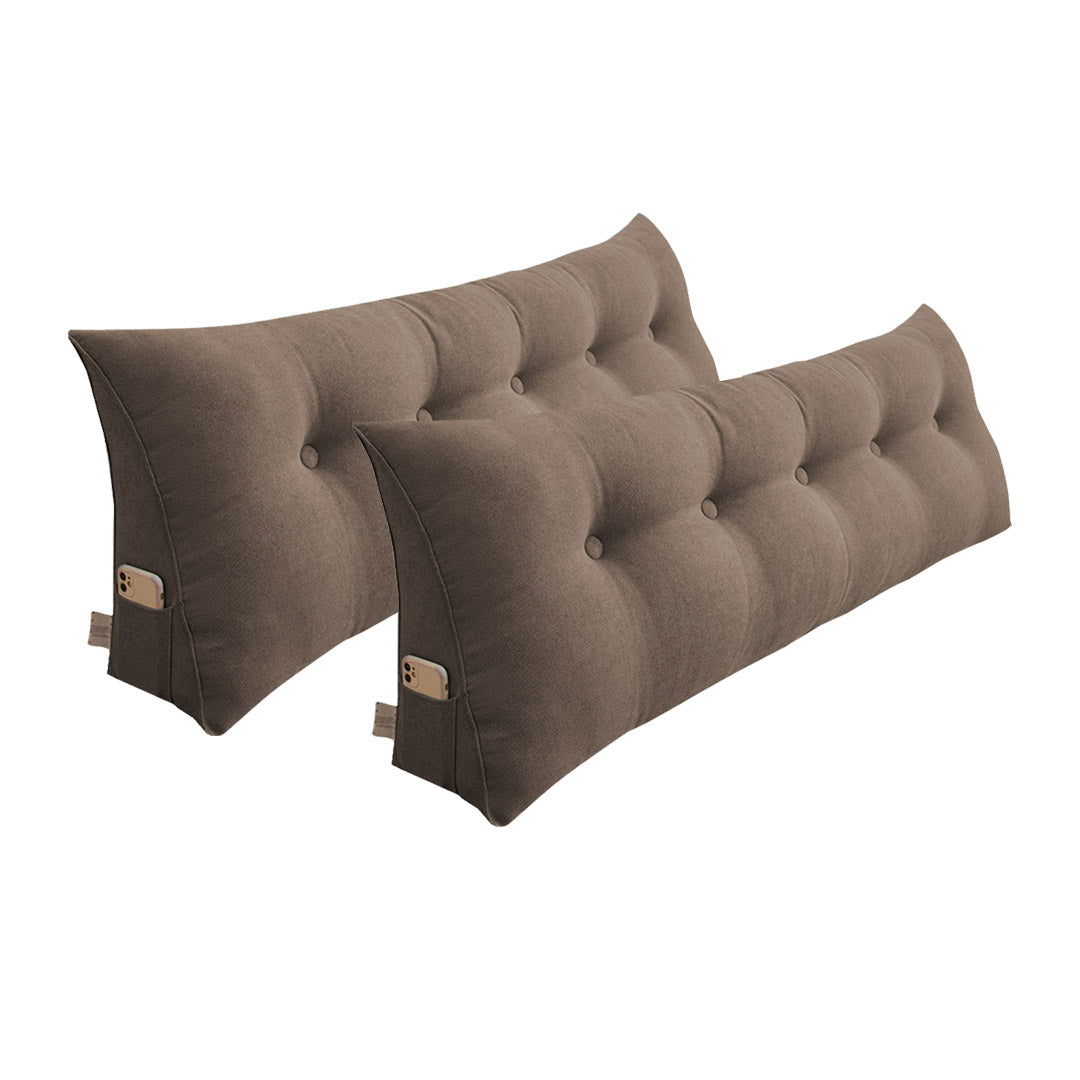 Soga 2 X 180cm Coffee Triangular Wedge Bed Pillow Headboard Backrest Bedside Tatami Cushion Home Decor