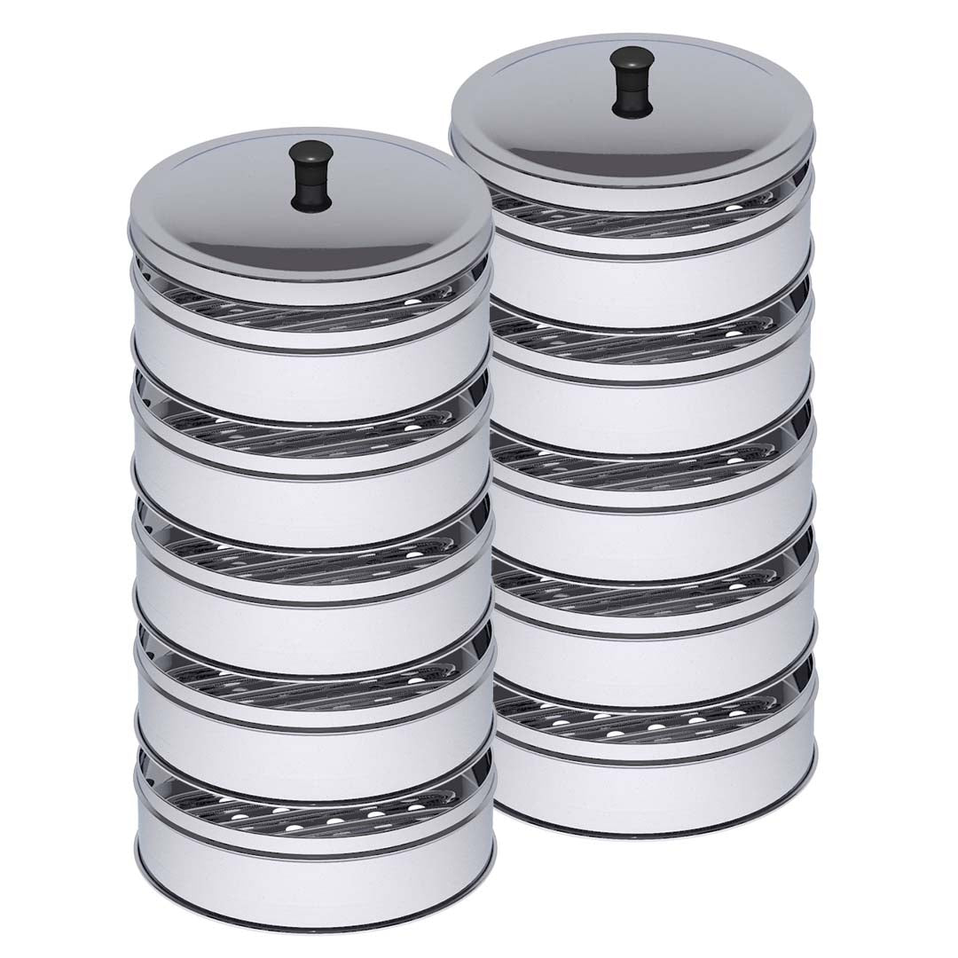 Soga 2 X 5 Tier Stainless Steel Steamers With Lid Work Inside Of Basket Pot Steamers 22cm