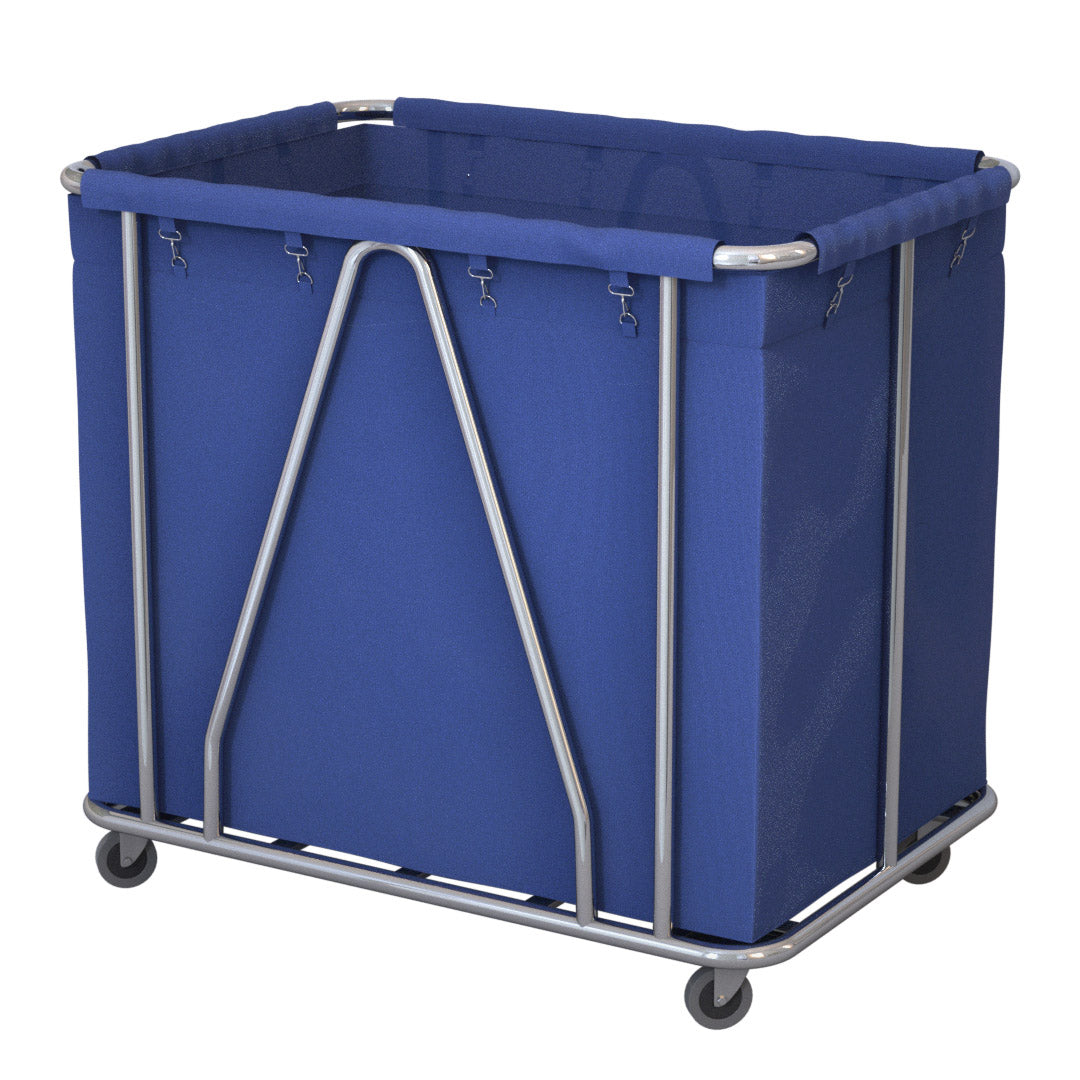 Soga Stainless Steel Commercial Large Soiled Linen Laundry Trolley Cart With Wheels Blue