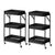 Soga 2 X 3 Tier Steel Black Foldable Kitchen Cart Multi Functional Shelves Portable Storage Organizer With Wheels