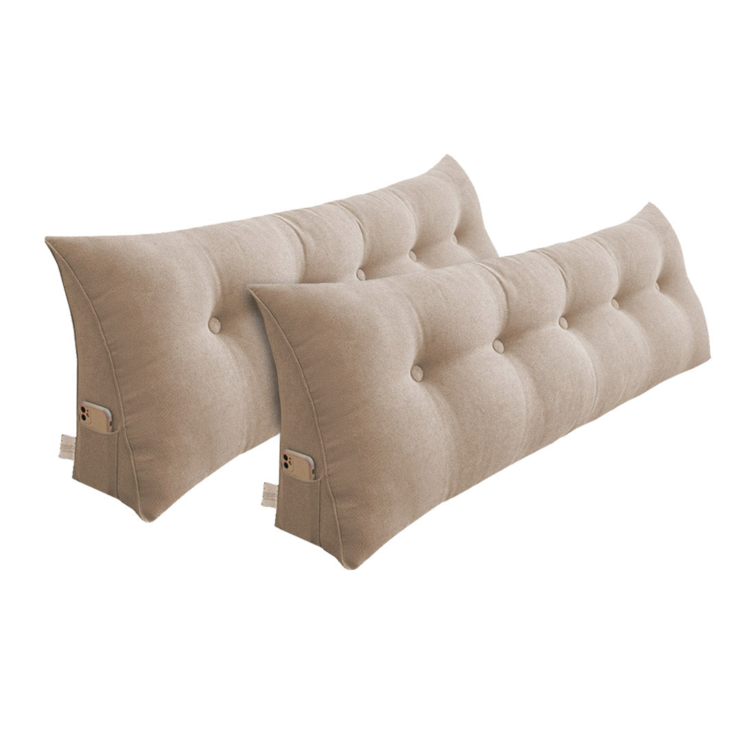 Soga 2 X 100cm Beige Triangular Wedge Bed Pillow Headboard Backrest Bedside Tatami Cushion Home Decor