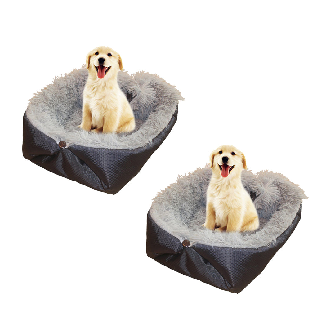 Soga 2 X Black Dual Purpose Cushion Nest Cat Dog Bed Warm Plush Kennel Mat Pet Home Travel Essentials