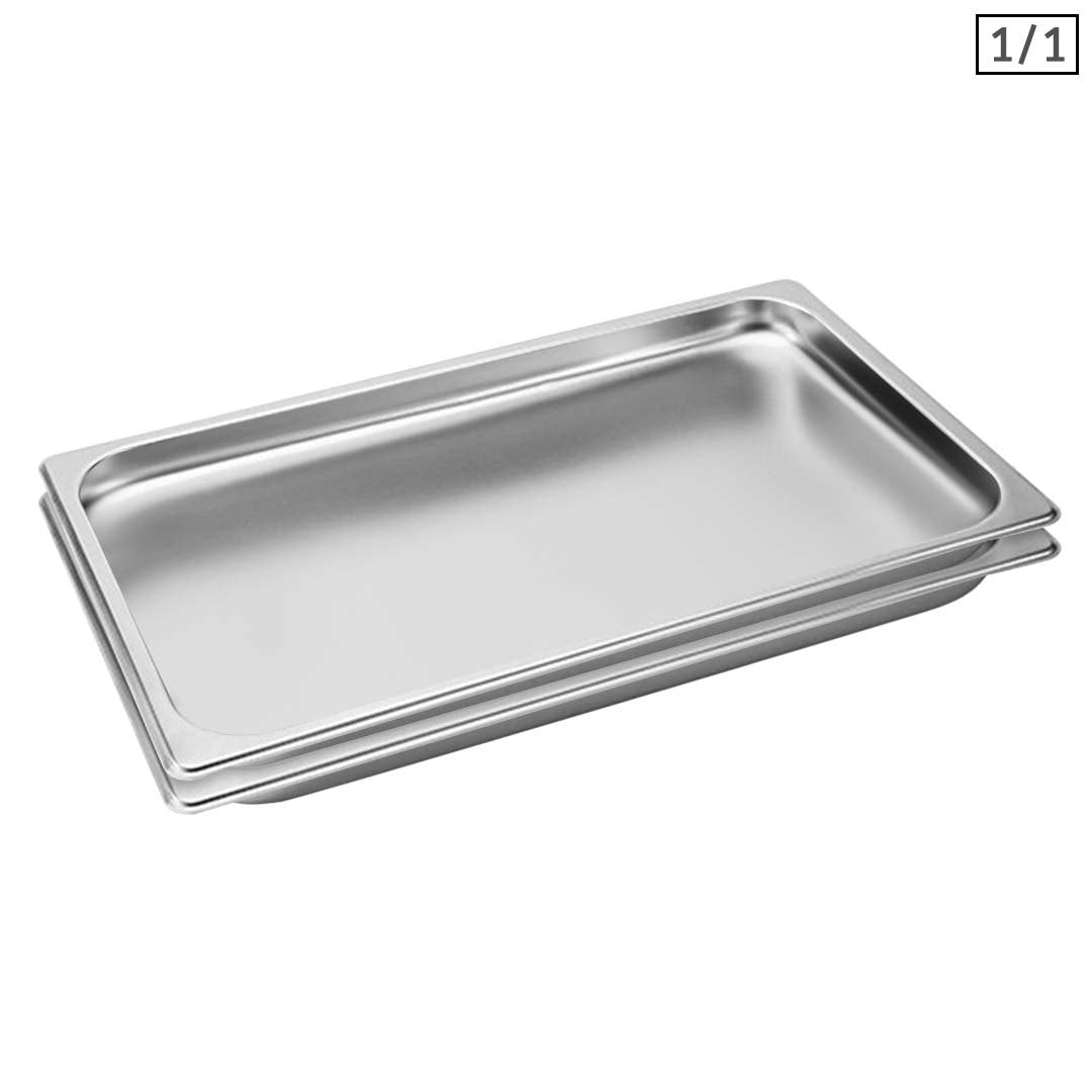 Soga 2 X Gastronorm Gn Pan Full Size 1/1 Gn Pan 2cm Deep Stainless Steel Tray