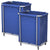 Soga 2 X Stainless Steel Commercial Square Soiled Linen Laundry Trolley Cart With Wheels Blue