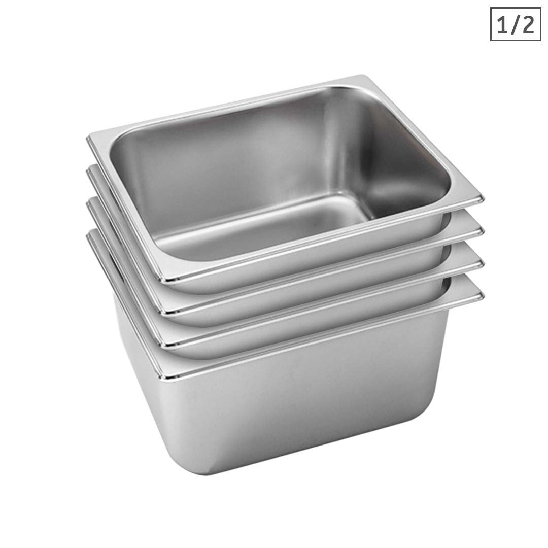 Soga 4 X Gastronorm Gn Pan Full Size 1/2 Gn Pan 20cm Deep Stainless Steel Tray