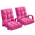 Soga 2 X Foldable Lounge Cushion Adjustable Floor Lazy Recliner Chair With Armrest Pink