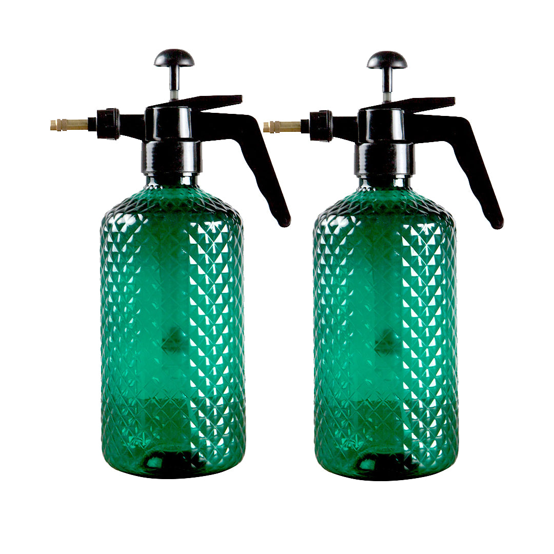 2X 2 Liter Mist Water Spray Bottle Hand Held Pressure Adjustable Nozzle with Top Pump Indoor Outdoor Gardening